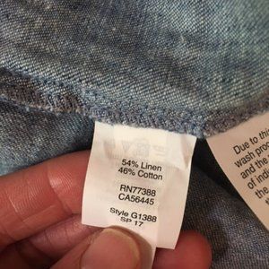 Madewell Chambray Cold Shoulder Linen Top XS